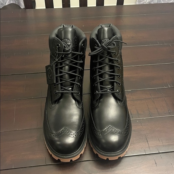 Timberland 6” Premium Brogue Boots new black Men’s Size 9 - Picture 6 of 14